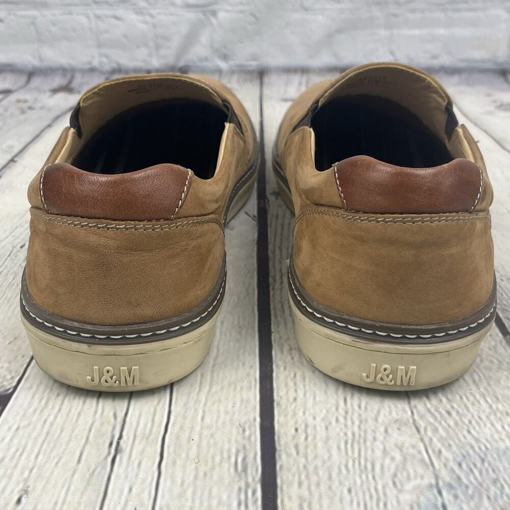 Johnston & Murphy McGuffey Slip On Shoe Sneaker Mens 11M Light Tan Oiled Leather - Picture 3 of 10